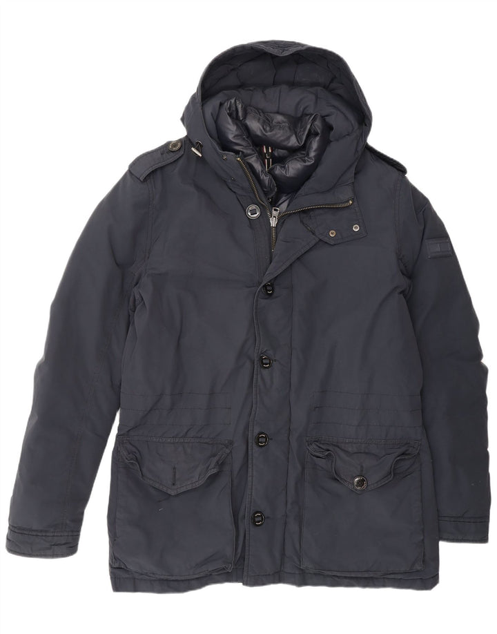 Tommy Hilfiger Herren-Jacke mit Kapuze, gepolstert, Größe 40, Marineblau