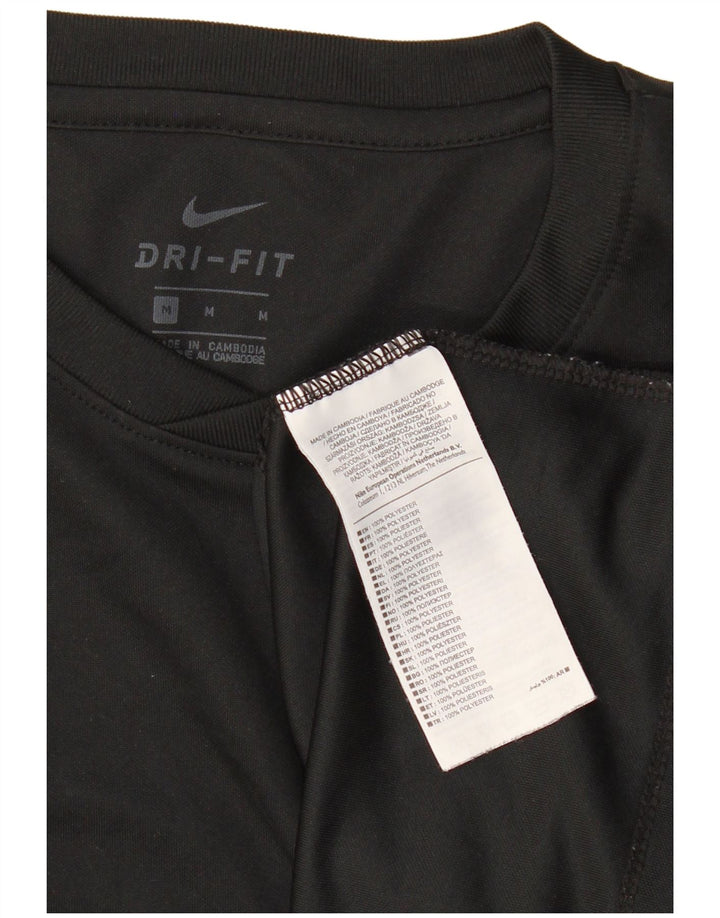 NIKE Herren Dri Fit T-Shirt Top Mittelschwarzes Polyester