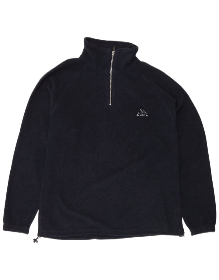Kappa Herren-Fleecepullover mit Reißverschluss, mittelgroß, Marineblau, Polyester, Sport
