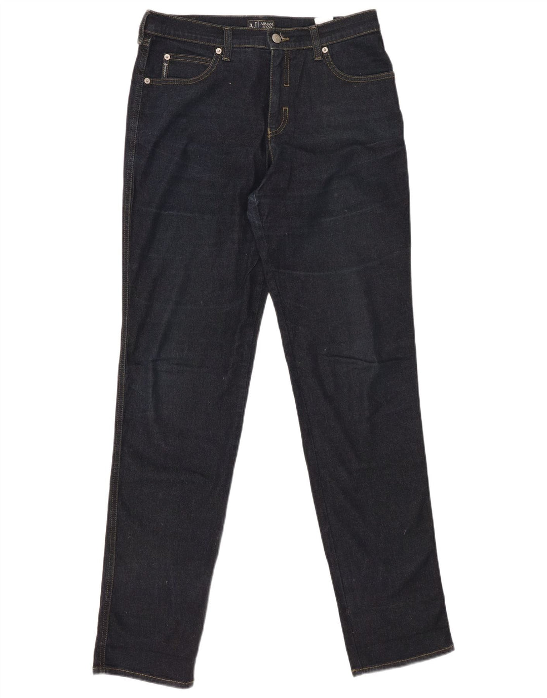 Armani Damen High Rise Tapered Jeans W32 L34 Marineblaue Baumwolle