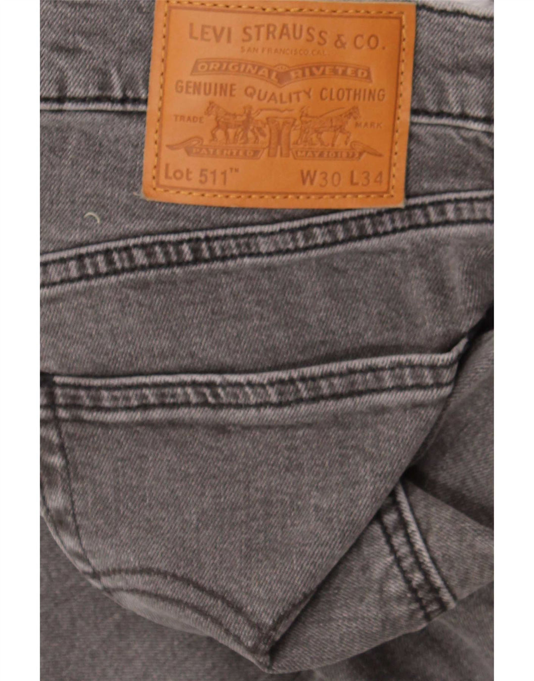 Levi's Herren 511 Slim Jeans W30 L30 Graue Baumwolle