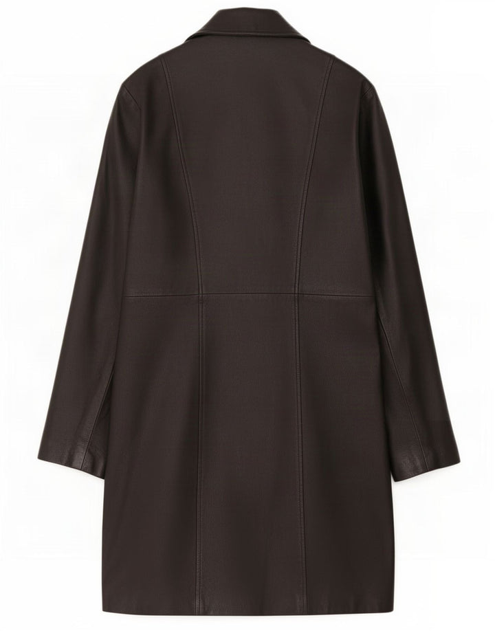 C&A Damen Ledermantel UK 12 Medium Schwarz