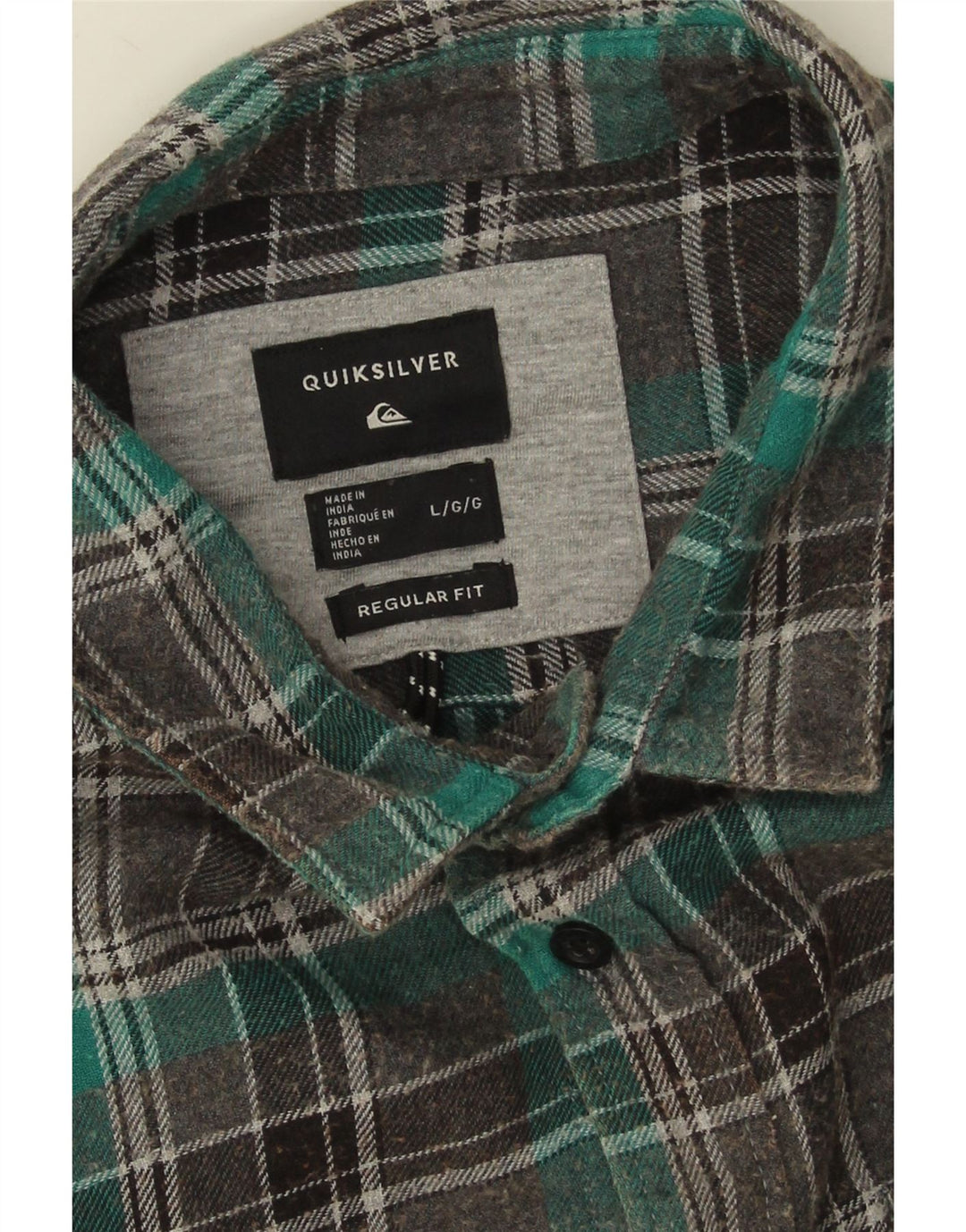 Quiksilver Herren-Flanellhemd mit normaler Passform, groß, grau kariert, Baumwolle