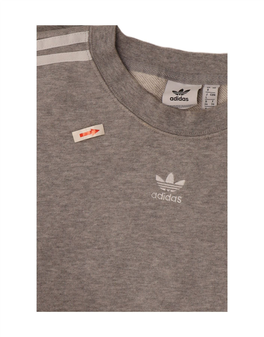 Adidas Damen Crop Oversized Sweatshirt Pullover UK 8 Small Graue Baumwolle