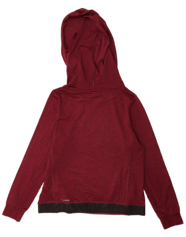 REEBOK Damen Kapuzenpullover UK 12/14 Medium Maroon Meled Polyester