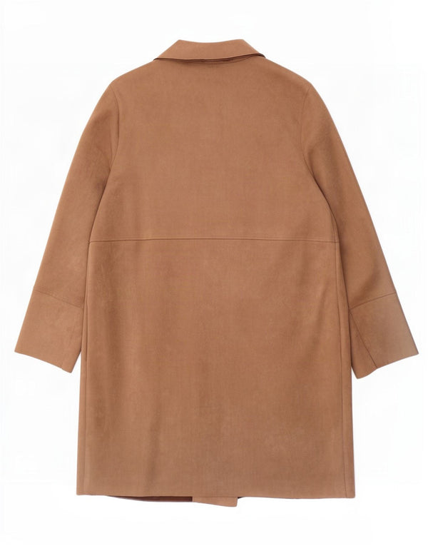 Zara Womens Open Overcoat UK 18 XL Braun Polyester