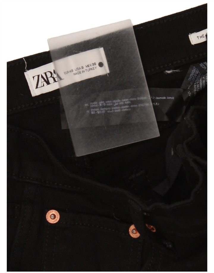 Zara Damen Slim Jeans EU 40 Medium W30 L32 Schwarze Baumwolle