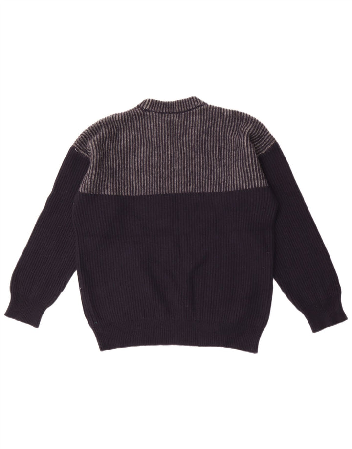 French Connection Herren-Pullover mit Rundhalsausschnitt, XL, marineblau, gestreift, Wolle