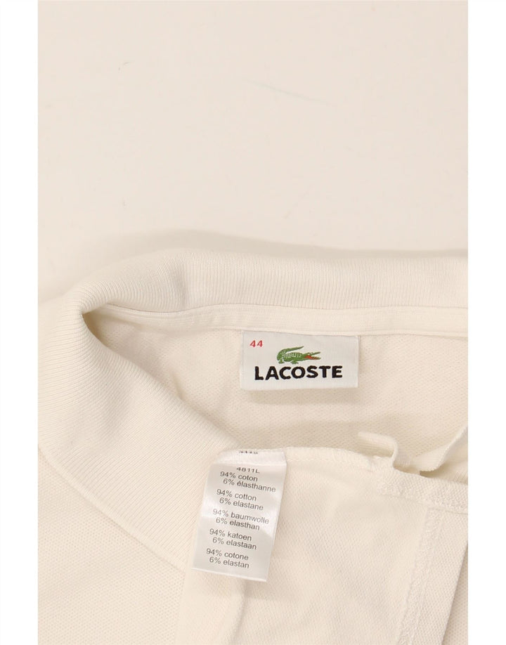 LACOSTE Damen-Poloshirt, Größe 44, große weiße Baumwolle