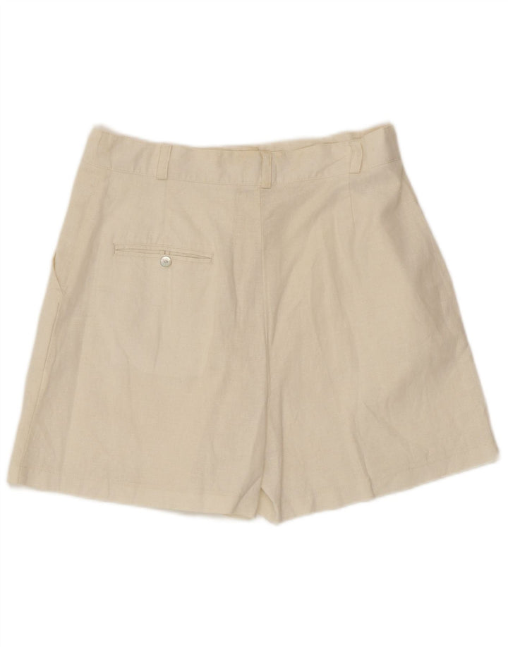 MAURITIUS Damen Chinoshorts IT 42 Medium W30 Weißes Leinen