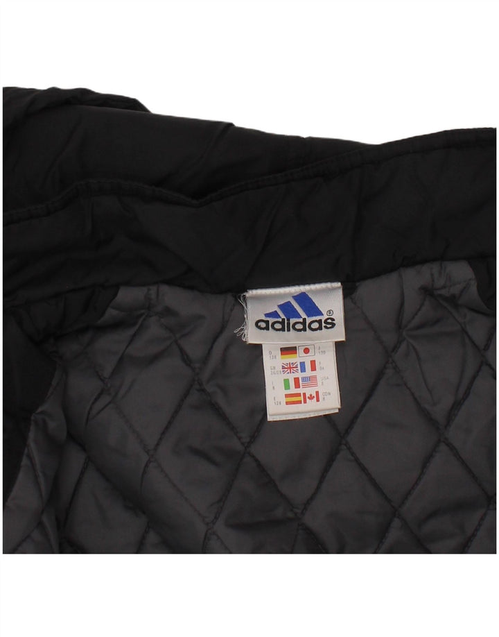 ADIDAS Wattierte Jacke mit grafischer Kapuze für Jungen, 8–9 Jahre, schwarzes Polyamid
