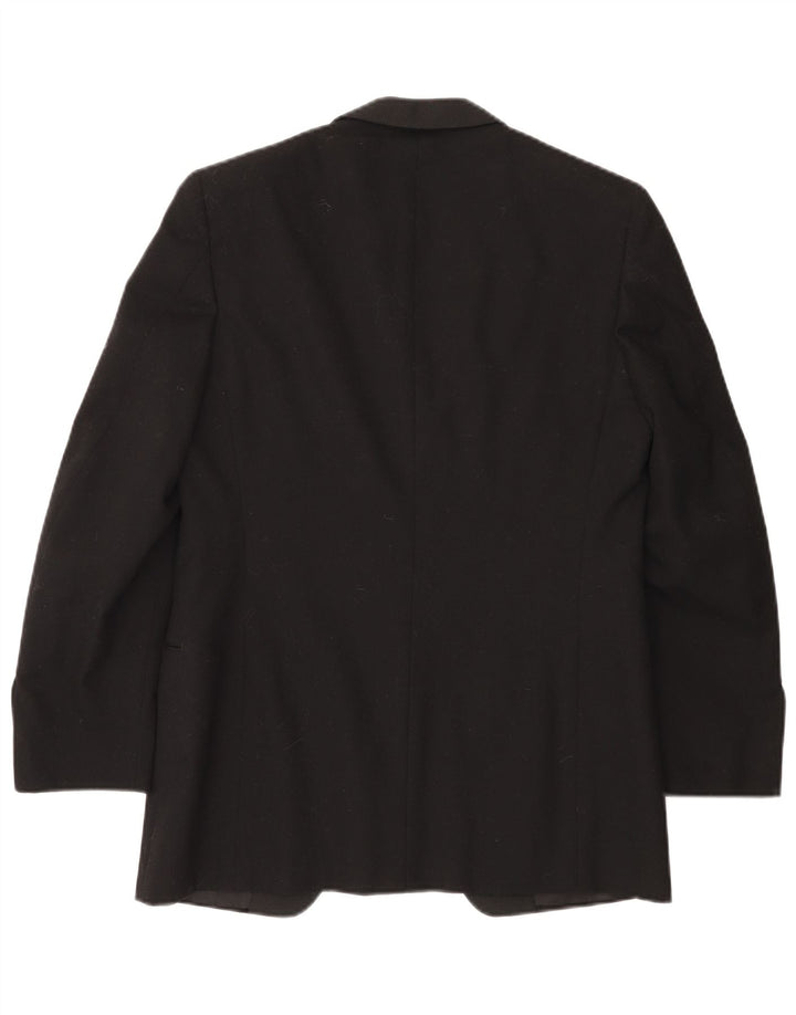 BARBISIO Mens Longline 1 Button Blazer Jacket IT 48 Medium Black Classic