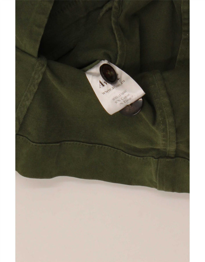 Avirex Damen 4-Knopf-Blazerjacke UK 6 XS Grüne Baumwolle