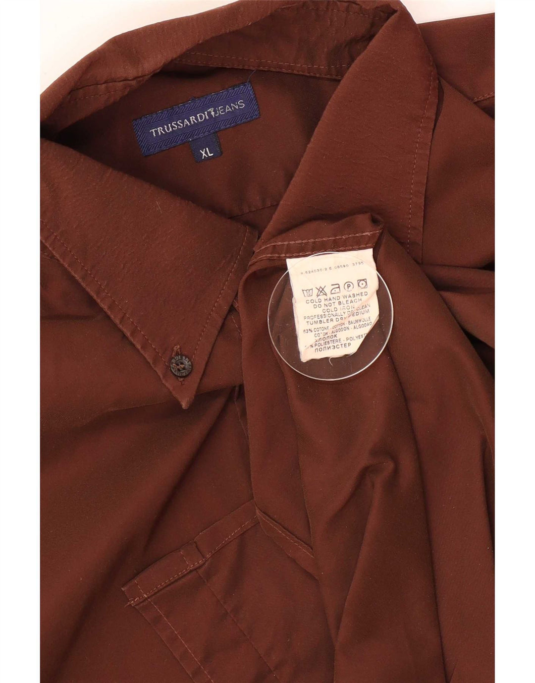 Trussardi Herrenhemd XL Braun Baumwolle