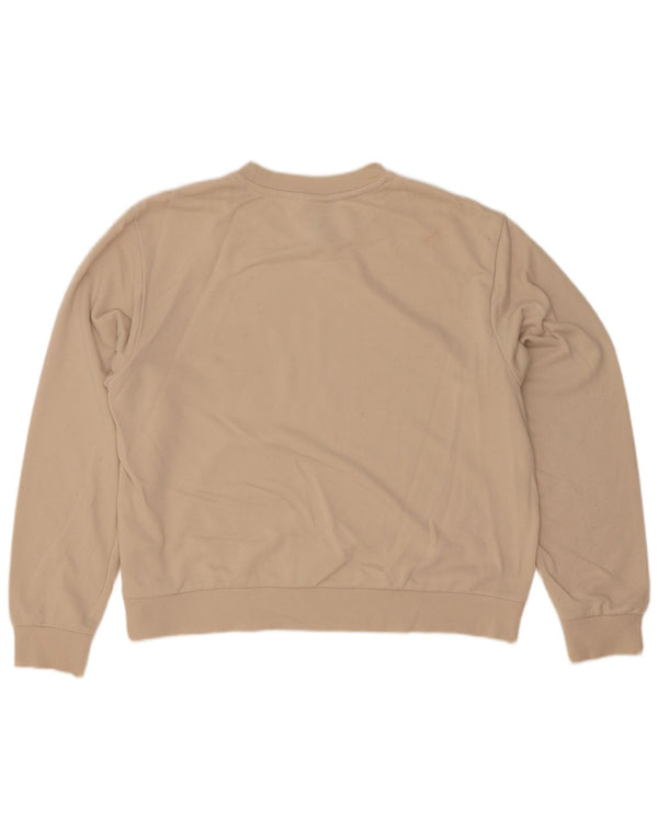 Adidas Damen Graphic Sweatshirt Pullover UK 16/18 Large Beige Baumwolle