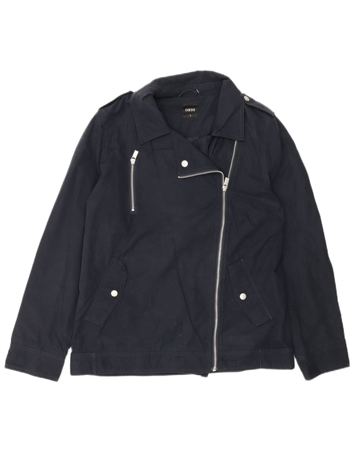 Oasis Damen Übergroße Militärjacke UK 10 Small Marineblau Polyester