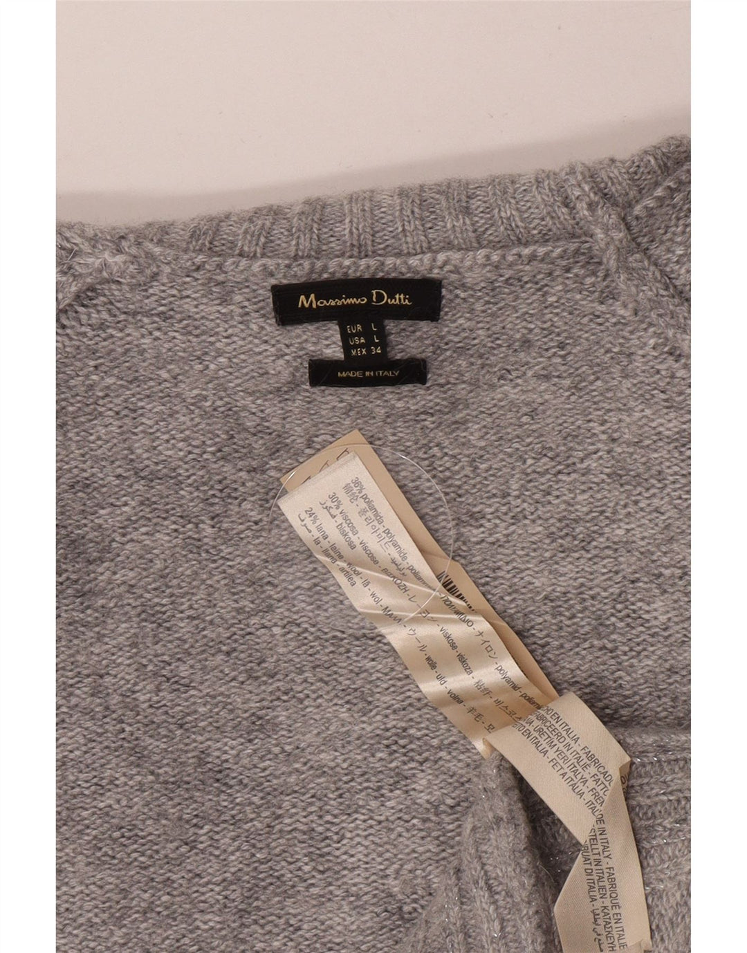 Massimo Dutti Rollkragenpullover für Damen, Gr. 40, Größe L, Grau, Polyamid