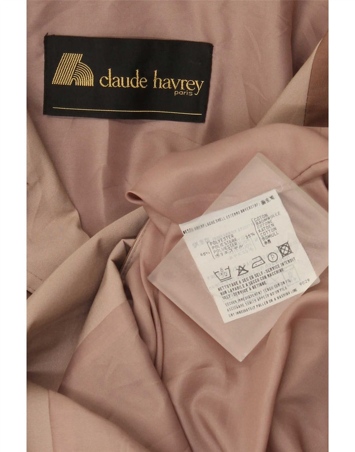 Claude Havrey Damenmantel UK 14 Large Braunes Colourblock-Polyester