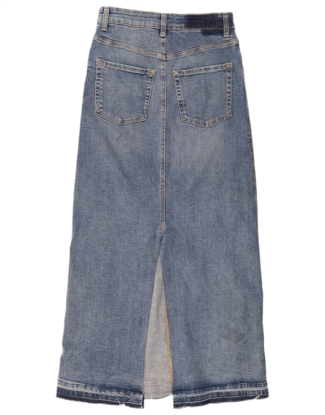 Zara Damen Midi-Jeansrock, Größe S, W26, Blau, Baumwolle