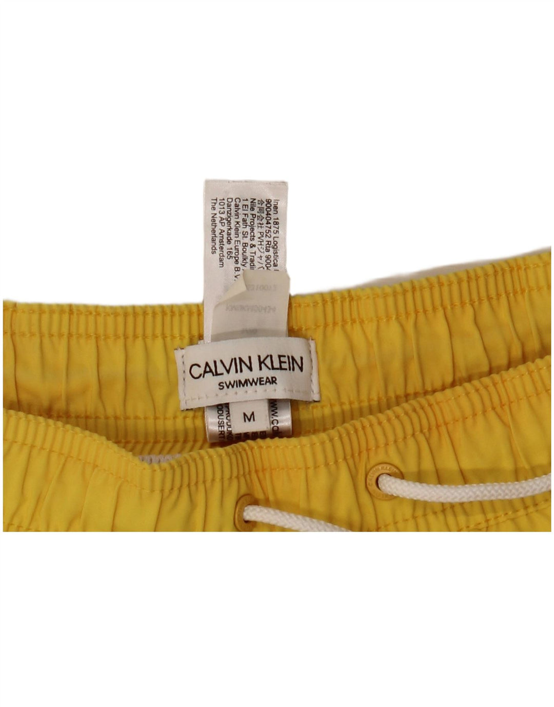 CALVIN KLEIN Herren-Badeshorts mit Grafik, Mittelgelb, Farbblock