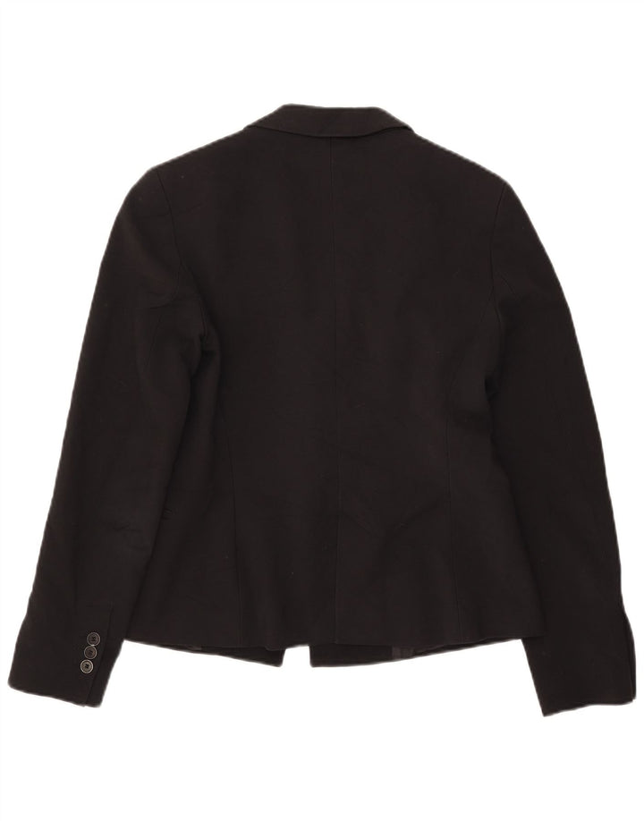Zara Damen 1-Knopf-Blazerjacke UK 12 Mittelschwarz