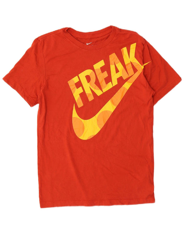 Nike Herren Dri Fit Graphic T-Shirt Top Small Orange Baumwolle