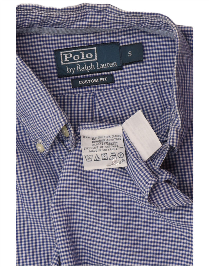 Polo Ralph Lauren Herren-Hemd mit individueller Passform, kleine blaue Gingham-Baumwolle
