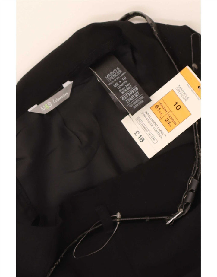 Marks & Spencer Damen Bleistiftrock UK 10 Small W28 Schwarz Polyester