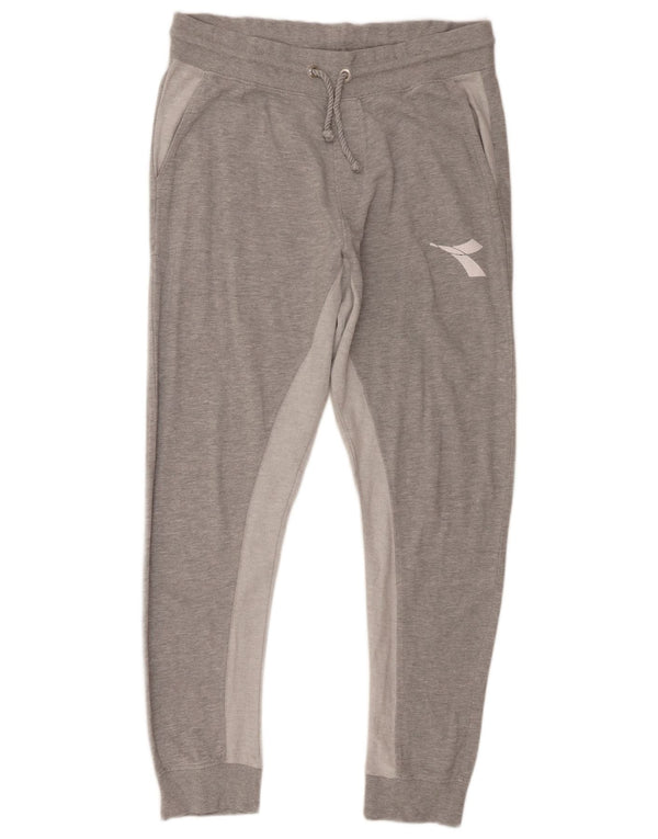 Diadora Herren-Trainingshose, Jogginghose, XL, Grau, Colourblock-Baumwolle