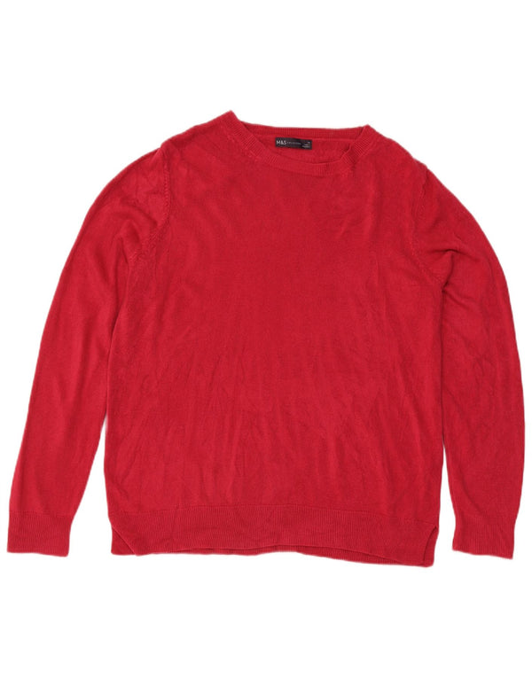 Marks & Spencer Damen-Pullover mit U-Boot-Ausschnitt, Gr. 18, XL, Rosa, Acryl
