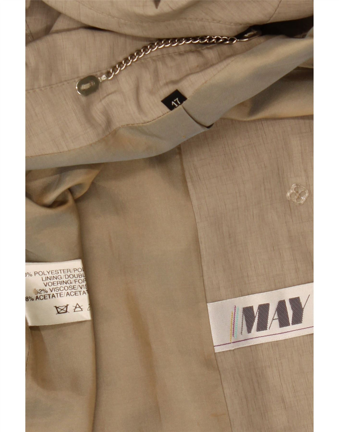 Vintage Damen 3/4 Ärmel Trenchcoat UK 17 Large Beige Polyester
