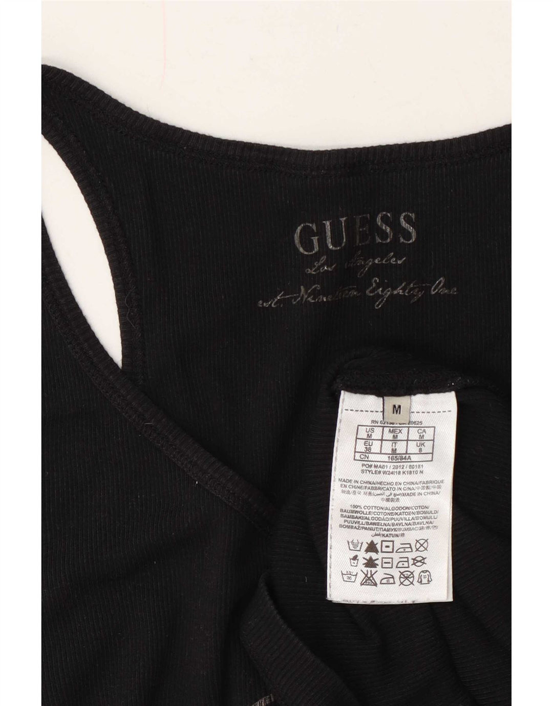 Guess Damen-Top mit grafischem Trägershirt, Größe S, Größe S, Schwarz, Baumwolle