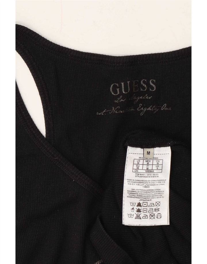 Guess Damen-Top mit grafischem Trägershirt, Größe S, Größe S, Schwarz, Baumwolle