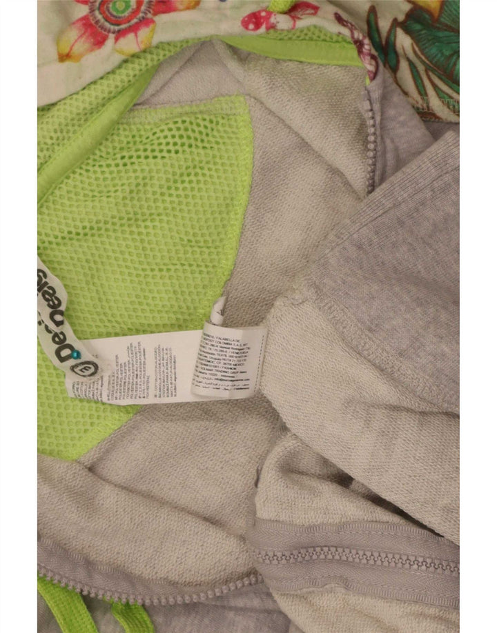 Desigual Damen Zip Hoodie Pullover UK 12 Medium Mehrfarbig Blumen