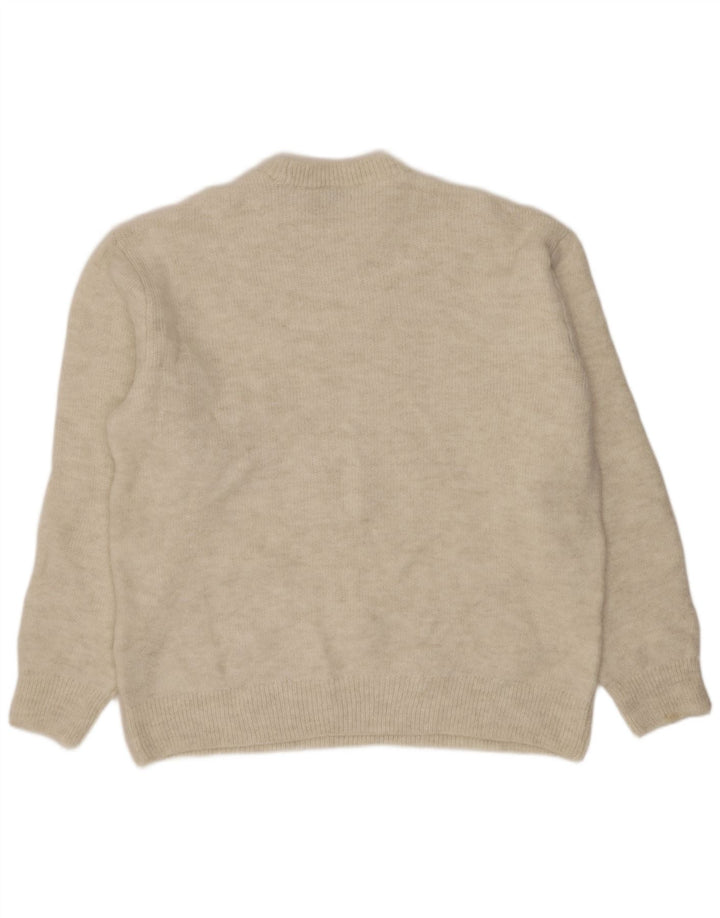 ZARA Herren-Pullover mit Rundhalsausschnitt, groß, beige, Acryl