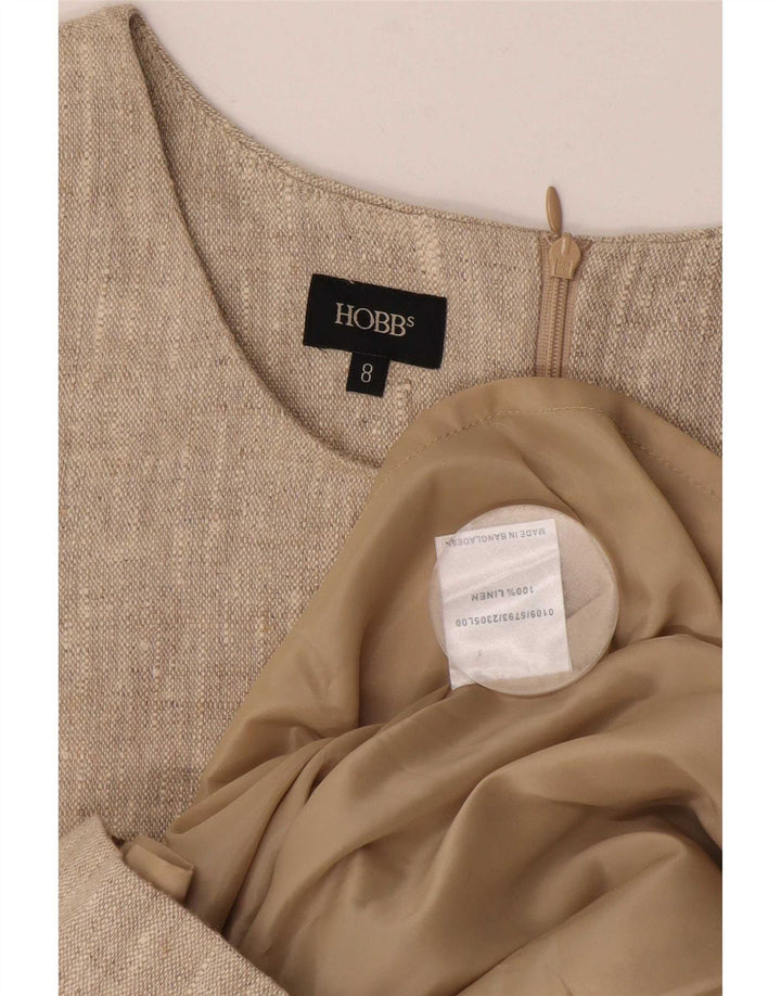 Hobbs Damen-Etuikleid mit abstraktem Muster, Größe S, Beige, geometrisch
