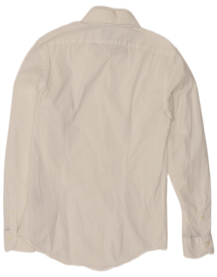 Reiss Herren-Slim-Fit-Hemd, Größe S, weiße Baumwolle