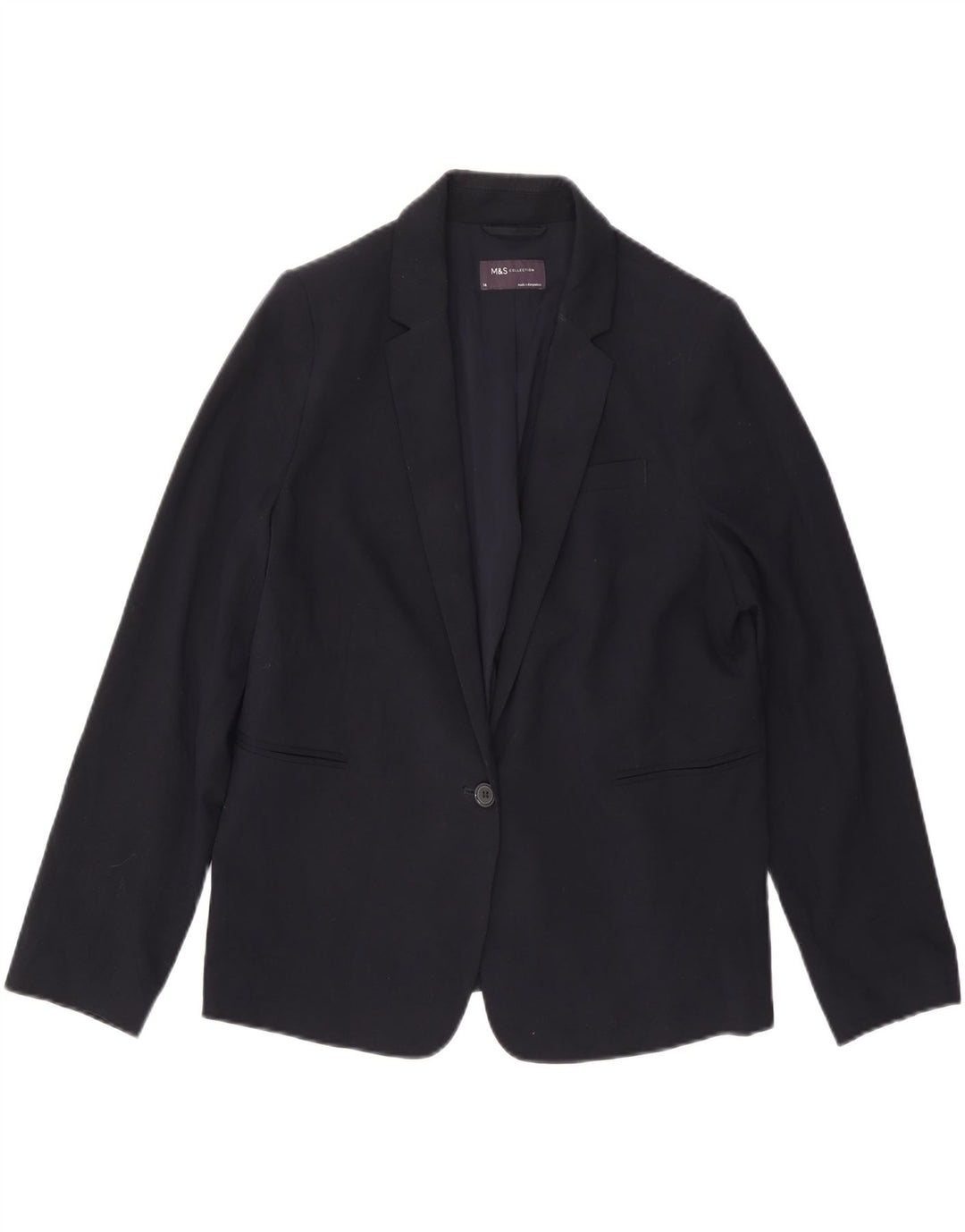 Marks & Spencer Damen-Blazer mit 1 Knopf, Gr. 14, Marineblau
