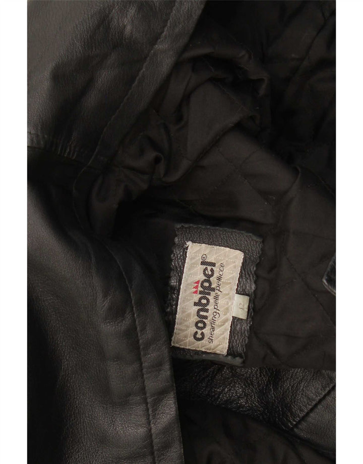 Conbipel Damen Loose Fit Lederjacke IT 42 Medium Schwarz