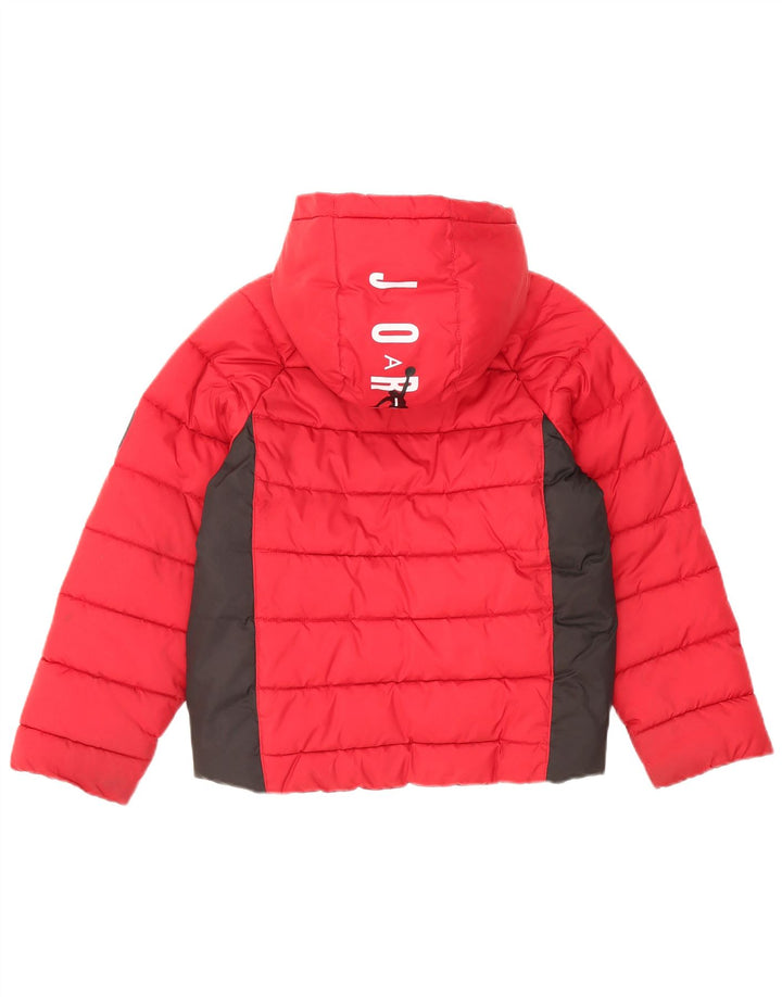 Jordan Jungen wattierte Jacke mit grafischer Kapuze, 8–9 Jahre, Größe S, Rot, Farbblock