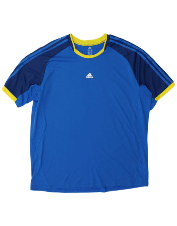Adidas Herren Climacool T-Shirt Top XL Blau Colourblock Polyester