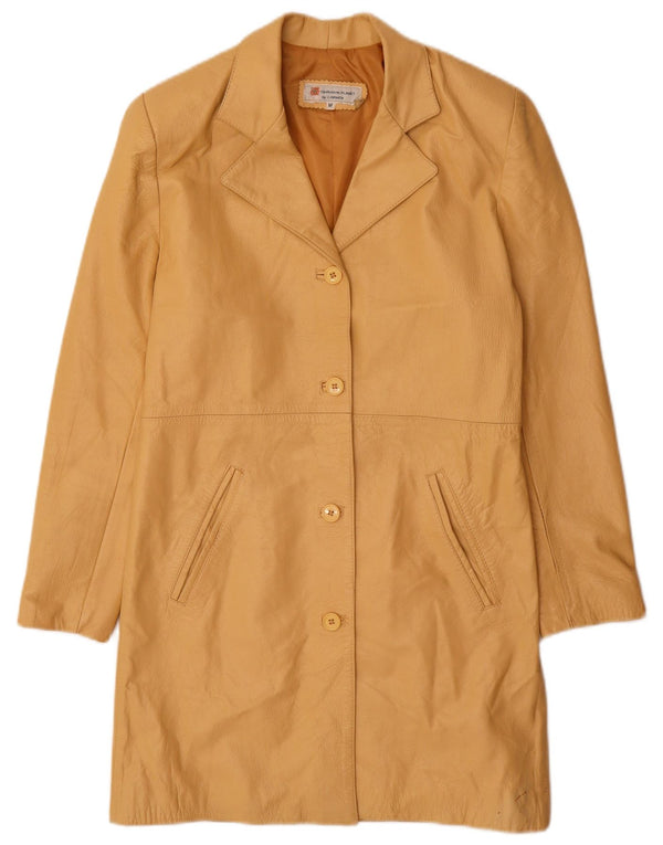 Carmen Damen Ledermantel UK 12 Mittelgelbes Leder