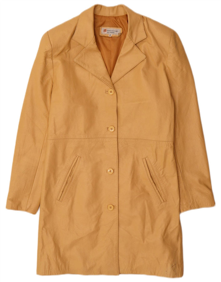 Carmen Damen Ledermantel UK 12 Mittelgelbes Leder