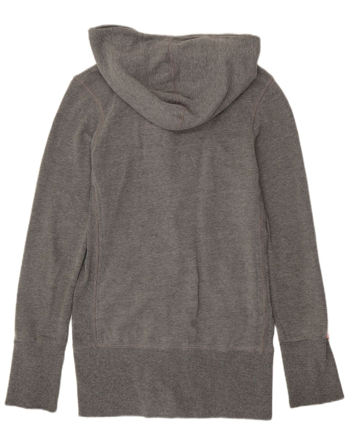 Superdry Damen-Trainingsanzug mit Kapuze, Top-Jacke, UK 14, mittelgraue Baumwolle