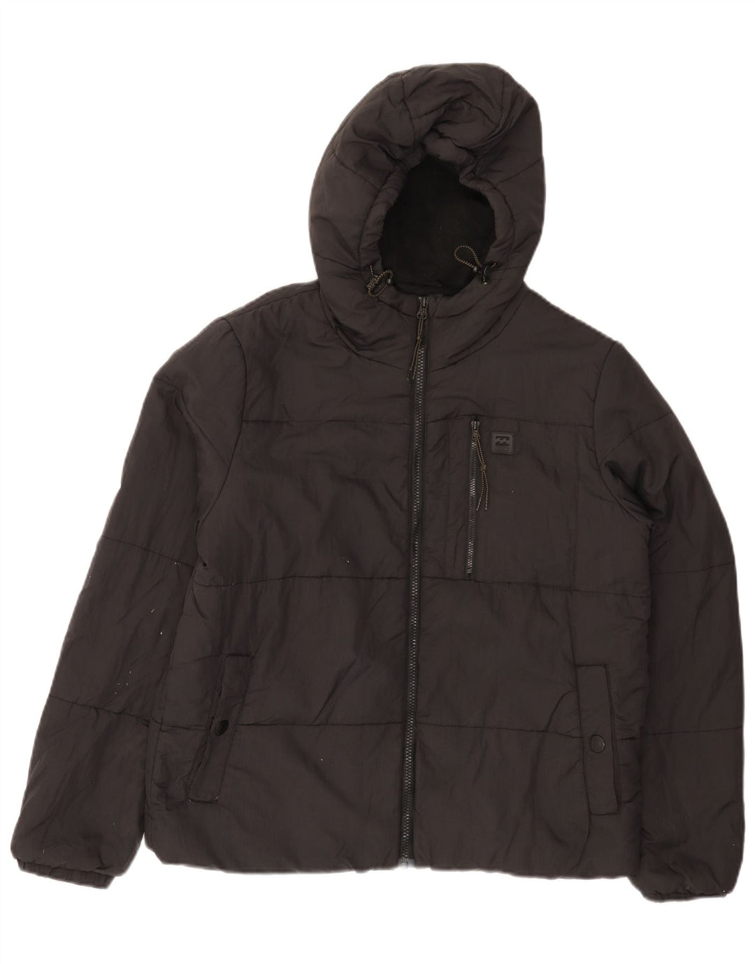 Billabong wattierte Herrenjacke mit Kapuze, UK 38, mittelschwarzes Nylon