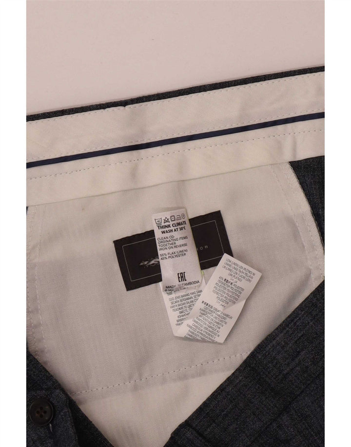 Gerade Herren-Anzughose von Marks & Spencer, W42, L31, graues Leinen