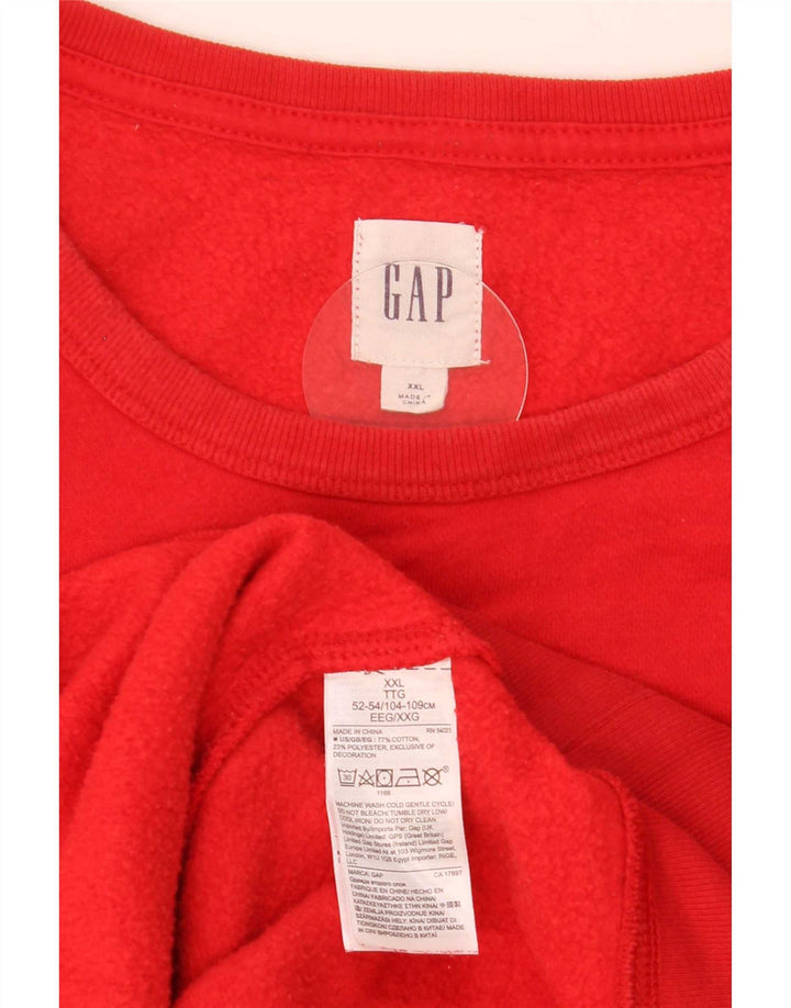 Gap Herren Grafik-Sweatshirt-Pullover 2XL aus roter Baumwolle