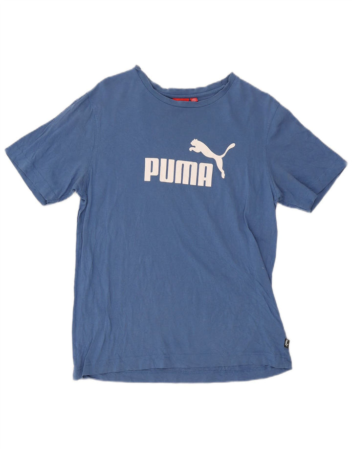 Puma Herren Grafik-T-Shirt-Oberteil Mittelblau