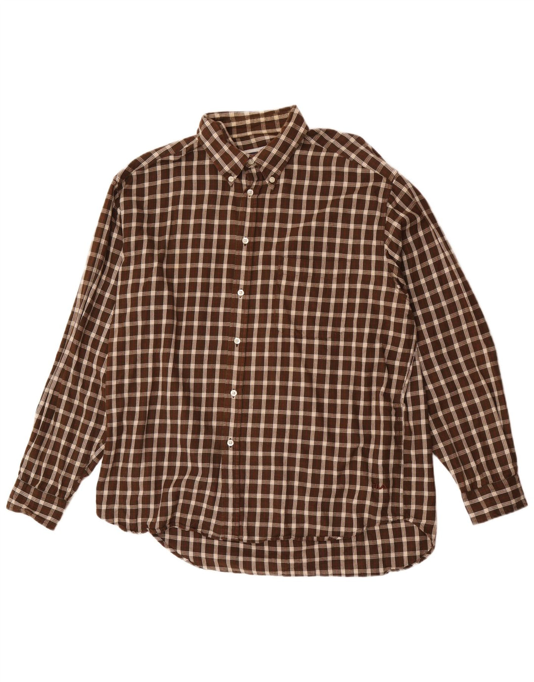 Fila Herren-Flanellhemd XL, braun kariert, Baumwolle