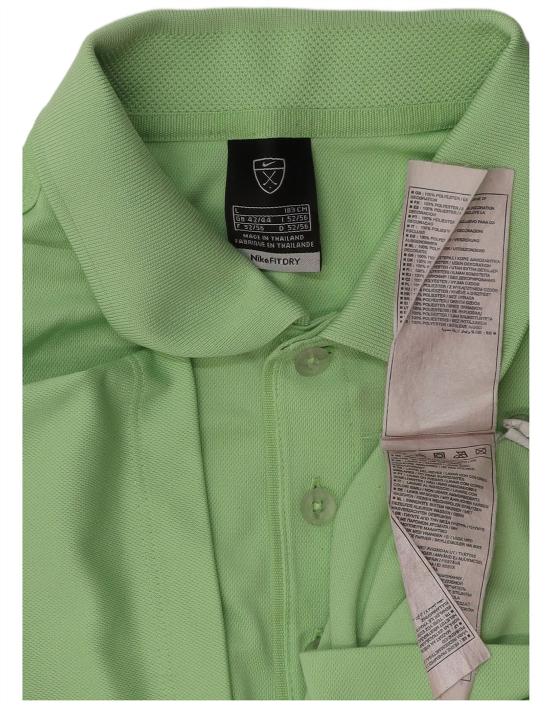 Nike Herren Poloshirt UK 42/44 Large Grün Polyester